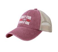 KWQDOZF Cappello da Camionista Pray for Charlie Kirk, Dio benedica Charlie 1993-2025, Berretto da Baseball Regolabile in Rete da cowb