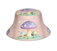 KWQDOZF Cappello da Pescatore Reversibile con Motivo a Fungo del Fumetto - Copricapo di Protezione Unisex per Il Campeggio e Le attività all'aperto