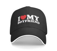 KWQDOZF Cappello I Love My Boyfriend Regolabile, Berretto da Baseball per Uomo e Donna