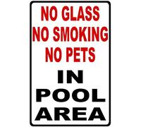 KWQDOZF Cartello in metallo Vietato fumare, vietato fumare in piscina, per esterni e interni, 8x12 pollici