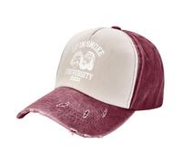 KWQDOZF Cheech And Chong University, Cappellini da Baseball in Denim - Cappellini da Camionista Vintage Rosso Scuro