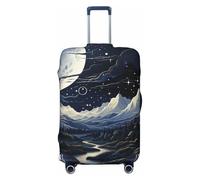 KWQDOZF cielo notturno paesaggio luna piena Nero Elastico Copertura per bagaglio da viaggio Copertura per valigia da viaggio per baule 19''-32'' Copertura protettiva per bagaglio