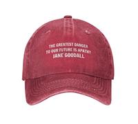 KWQDOZF Citazione di Jane Goodall: Il più Grande Pericolo per Il Nostro Futuro è l'apatia. Cappello da Camionista. Cappellino da Base