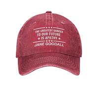 KWQDOZF Citazione di Jane Goodall: Il più Grande Pericolo per Il Nostro Futuro è l'apatia. Cappello da Camionista. Cappellino da Base