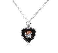 KWQDOZF Collana con ceneri di animali domestici, ciondolo a forma di cuore, mini custodia per cremazione di cani e gatti, ricordo per il giorno della partita di calcio