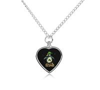 KWQDOZF Collana con ceneri di animali domestici irlandesi per il giorno di San Patrizio, ciondolo a forma di cuore, mini custodia per cremazione di cani e gatti, ricordo