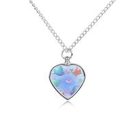 KWQDOZF Collana con ceneri di animali domestici, unicorni e balene, in, gioiello per cremazione, ciondolo a forma di cuore per cane e gatto, ricordo commemorativo