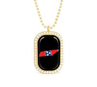 KWQDOZF Collana con ciondolo a forma di bandiera dello stato del Tennessee, per donna, con catena quadrata in oro argentato e diamanti.