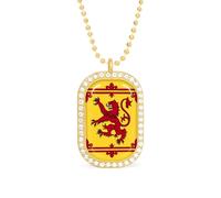 KWQDOZF Collana con ciondolo ricordo personalizzato con foto scozzese raffigurante il leone rampante, per uomo e donna