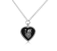 KWQDOZF Collana con teschio di mietitore, fantasma non morto, bandiera degli Stati Uniti, ceneri di animali domestici, ciondolo a forma di cuore, mini custodia per cremazione di cani e gatti, ricordo
