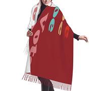 KWQDOZF Compleanno Rosso Bianco Roe Roe Roe Il tuo voto Nappe Pashmina Scialli e stole Sposa Damigella d'onore Scialle per matrimonio