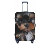 KWQDOZF Copertura per bagaglio da viaggio a forma di cucciolo di Yorkshire Terrier, elastica antigraffio, impermeabile, adatta a valigie da 18 a 32 pollici di grandi dimensioni.