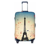 KWQDOZF Copertura per bagaglio da viaggio con motivo Parigi, elastica antigraffio, impermeabile, adatta a valigie da 18 a 32 pollici di grandi dimensioni.