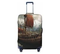 KWQDOZF Copertura per bagaglio da viaggio, elastica antigraffio, impermeabile, con motivo a barca vichinga, adatta a valigie da 18 a 32 pollici, taglia media