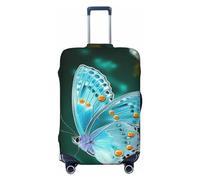 KWQDOZF Copertura per bagaglio da viaggio, elastica antigraffio, impermeabile, con motivo a farfalla, azzurra, adatta a valigie da 18 a 32 pollici, taglia media