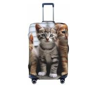 KWQDOZF Copertura per bagaglio da viaggio, motivo: gattini, famiglia di gatti, elastica antigraffio, impermeabile, adatta a valigie da 18 a 32 pollici, taglia media