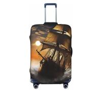 KWQDOZF Copertura per bagaglio da viaggio, motivo: nave a vela in tempesta, elastica antigraffio, impermeabile, adatta a valigie da 18 a 32 pollici, taglia XL