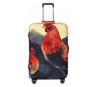 KWQDOZF Copertura per bagaglio da viaggio Rooster Beautiful Art, elastica antigraffio, impermeabile, adatta a valigie da 18 a 32 pollici di grandi dimensioni