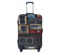 KWQDOZF Copertura per bagaglio da viaggio vintage Wall of Radio Boombox, elastica antigraffio, impermeabile, adatta a valigie da 18 a 32 pollici, taglia media