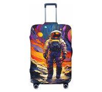 KWQDOZF Copertura protettiva per valigia da viaggio con dipinto ad olio di un astronauta e un pianeta colorato, adatta a valigie da 3