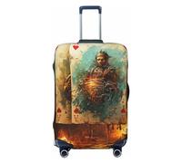 KWQDOZF Copertura protettiva per valigia da viaggio elastica retrò con motivo a carte da poker, per baule da 19'' a 32''