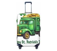KWQDOZF Coprivaligia da viaggio con camioncino verde e moneta d'oro a forma di trifoglio per il giorno di San Patrizio, adatta a vali