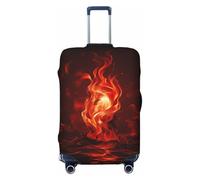 KWQDOZF Coprivaligia da viaggio, elastico, antigraffio, impermeabile, con fiamma rossa, adatto per valigie da 18 a 32 pollici, taglia XL