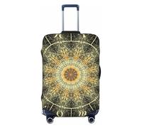 KWQDOZF Coprivaligia da viaggio elastico con cerchi magici, zodiaci psichedelici scuri, nero, per baule da 19'' a 32''