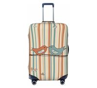 KWQDOZF Coprivaligia da viaggio Love Birdie Stripe, elastico antigraffio, impermeabile, adatto a valigie da 18 a 32 pollici, taglia XL