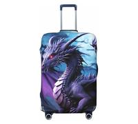 KWQDOZF Coprivaligia da viaggio Purple Dragon Purple Moon Elastico Antigraffio Impermeabile Custodia per valigie da 18-32 pollici X-Large