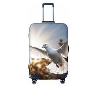 KWQDOZF Coprivaligia da viaggio White Dove Flying in the Sun, elastico antigraffio, impermeabile, adatto a valigie da 18 a 32 pollici, taglia media