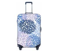 KWQDOZF Coprivaligia elastici lavabili con fiori di crisantemo, per valigie, blu lilla, con margherite, per bambini e adulti, M