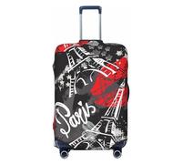 KWQDOZF Coprivaligia per valigie con torre Eiffel di Parigi, elastici, lavabili, labbra sexy e cuori di San Valentino, protezione per valigie, coprivaligia da viaggio, XL