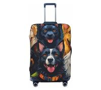 KWQDOZF Coprivaligie Happy Dogs per valigie, coprivaligia antigraffio per viaggi, adatte a valigie da 18 a 32 pollici