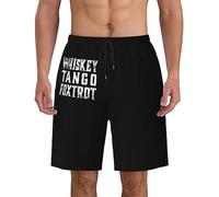 KWQDOZF Costume da Bagno da Uomo Whiskey Tango Foxtrot, ad Asciugatura Rapida, con Tasche.