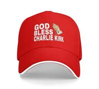 KWQDOZF Dio benedica Charlie Kirk Cappellino da Baseball Prega per Charlie Kirk Cappello da Camionista Cappello da papà Uomo Donna