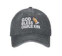 KWQDOZF Dio benedica Charlie Kirk Cappello da Camionista Prega per Charlie Kirk Cappello da Baseball Cappello retrò da papà Uomo Donn