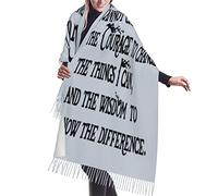 KWQDOZF Dio grigio, concedimi serenità, coraggio, saggezza, fede religiosa e convinzione, nappe, scialli di chiffon, sciarpe, mantelle