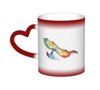 KWQDOZF Dipinto ad di una tazza di balena Tazza in ceramica sensibile al calore che cambia colore Tazza isolata Novità Tazze da viaggio uniche Tazze per la casa 11 OZ