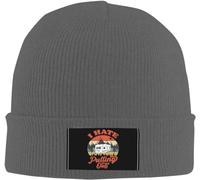 KWQDOZF Divertente Berretto da Uomo con Scritta I Hate Pulling e Scritta Gift Winter Knitted Hat Slouchy Skull cap