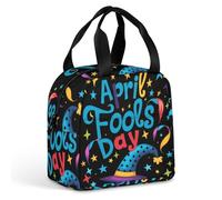 KWQDOZF Divertente borsa porta pranzo per il giorno del pesce d'aprile, per donne e uomini, contenitori porta pranzo isolati, per lavoro, picnic, viaggi