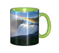 KWQDOZF Divertente tazza da caffè con le cascate del Niagara - Tazza in ceramica bicolore da 11 once con motivo 3D | Regali carini per uomini, donne, ufficio, lavoro