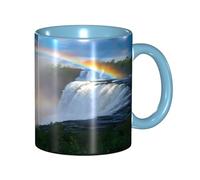 KWQDOZF Divertente tazza da caffè con le cascate del Niagara - Tazza in ceramica bicolore da 11 once con motivo 3D | Regali carini per uomini, donne, ufficio, lavoro