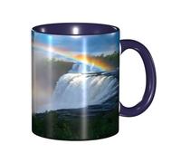 KWQDOZF Divertente tazza da caffè con le cascate del Niagara - Tazza in ceramica bicolore da 11 once con motivo 3D | Regali carini per uomini, donne, ufficio, lavoro