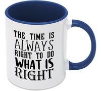 KWQDOZF È il momento giusto per fare ciò che è giusto. Tazze da caffè originali, tazza da caffè in ceramica con stampa fronte-retro, per mamma, papà, amico, moglie, marito, regalo da 11 once.