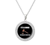 KWQDOZF È un giudice che non capiresti, collana con ciondolo per donna, moda, catena rotonda in oro argentato, castone con diamanti