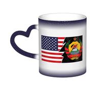 KWQDOZF Emblema del Mozambico e dell'America Tazza in ceramica sensibile al calore che cambia colore Tazza isolata Novità Tazze da viaggio uniche Tazze per la casa 11 OZ