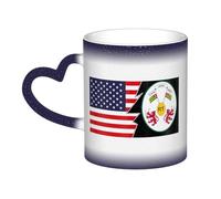 KWQDOZF Emblema del Togo e dell'America Tazza in ceramica sensibile al calore che cambia colore Tazza isolata Novità Tazze da viaggio uniche Tazze per la casa 11 OZ
