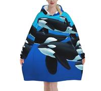 KWQDOZF Felpe con Cappuccio a Forma di Orca per Uomo e Donna