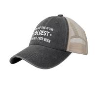 KWQDOZF Finora Questo è Il più Vecchio Che Abbia mai Avuto Cappello da Camionista per Uomo Berretto da Baseball con Grafica